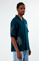 PacSun Stitch Applique Oversized Camp Shirt