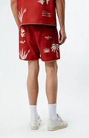 Los Sundays Red Good Vibes 5" Swim Trunks