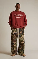 Fear of God Essentials Crimson Heavy Fleece Crew Neck Sweatshirt