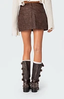 Edikted Euphoria Washed Faux Leather Mini Skirt