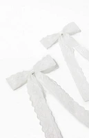 LA Hearts 2 Pack White Kaelie Bow Hair Clips