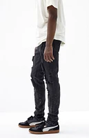 PacSun Stacked Skinny Black Destroyed Jeans