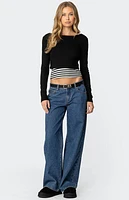 Edikted Shania Layered Striped Top