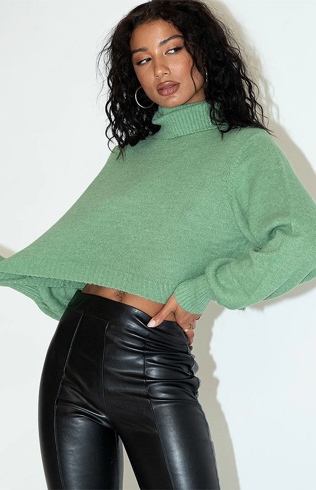Zahara Cropped Turtleneck Sweater