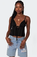 Edikted Rylee Tie Front Open Back Top