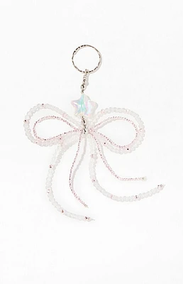 LA Hearts Beaded Bow Bag Charm Keychain