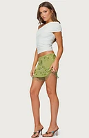 Edikted Fold Over Ruched One Shoulder Top