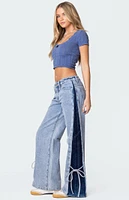 Edikted Contrast Split Washed Jeans