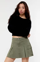 PacSun Olive Stretch Pleated Cargo Mini Skirt