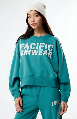 Bold Pacific Sunwear Cropped Crew Neck Sweatshirt