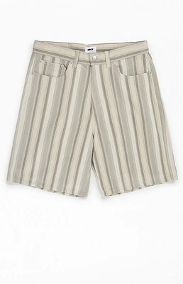 Obey Baja Striped Denim Baggy Shorts