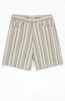 Obey Baja Striped Denim Baggy Shorts