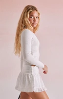 Beverly and Beck Eyelet Bow Micro Mini Skort