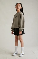 Kids Fear of God Essentials Heather Grey Crew Neck Sweatshirt