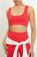 PAC 1980 Active Red Seamless Ribbed Sports Bra