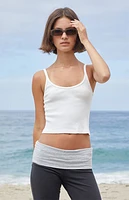 John Galt White Beyonca Cropped Tank Top