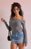 Beverly and Beck Daryn Asymmetrical Button Sweater