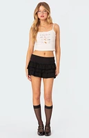 Edikted Martina Ruffle Terry Mini Skirt