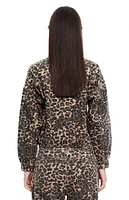 LIONESS Leopard Carmela Denim Jacket