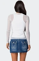 Edikted Rib Tank Layered Mesh Top