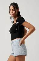Pacsun Light Indigo Denim Mom Shorts