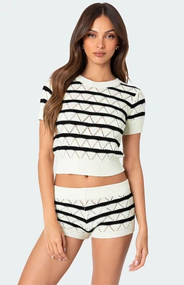 Edikted Galia Striped Knit Top