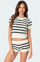 Edikted Galia Striped Knit Top