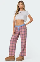 Edikted Plaid & Stripe Pants