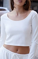 John Galt White Jillian Long Sleeve Top