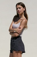 Pacsun Black Ripped High Waisted Denim Festival Shorts