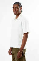 Pacsun Cream Bran Short Sleeve Textured Shirt