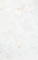 LA Hearts C Initial 14K Gold Plated Necklace