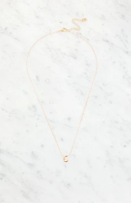 LA Hearts C Initial 14K Gold Plated Necklace