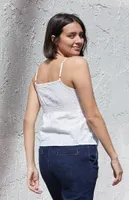 John Galt White Eyelet Tank Top