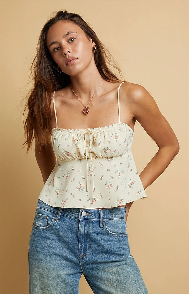 Beverly and Beck Tie Front Trim Cami