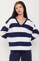 LA Hearts Striped V-Neck Sweater