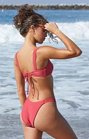 PacSun Red Olivia High Cut Bikini Bottom