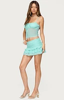 Edikted Enya Fringed Sheer Mesh Top