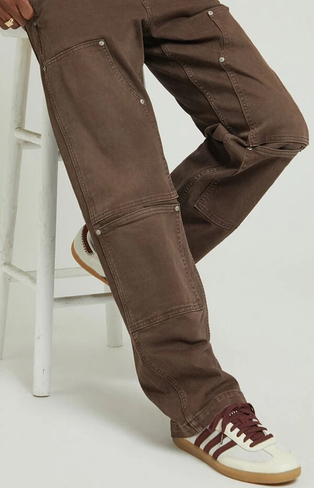 Pacsun Stretch Brown Baggy Carpenter Jeans