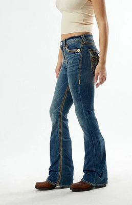 True Religion Becca Mid Rise Flap Super Bootcut Jeans