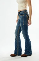 True Religion Becca Mid Rise Flap Super Bootcut Jeans
