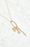 LA Hearts Bow Paperclip Charm Necklace