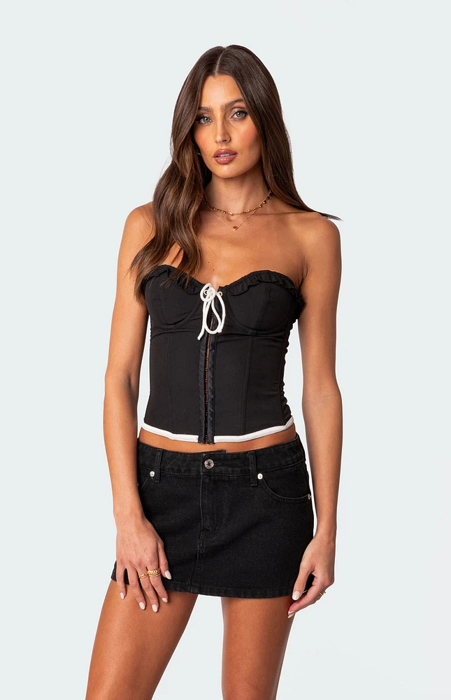 Edikted Abbey Tie Front Corset