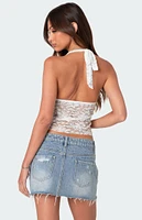 Edikted Tia Sheer Lace Halter Top