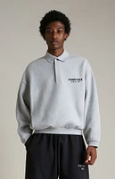 Fear of God Essentials Light Heather Grey Fleece Polo Sweatshirt