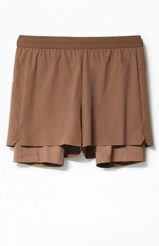 A.R.C. Active Brown Mesh Running Shorts