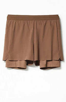 A.R.C. Active Brown Mesh Running Shorts