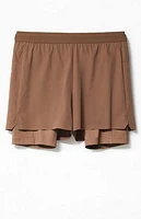 A.R.C. Active Brown Mesh Running Shorts