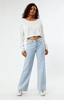 LA Hearts Light Indigo Low Rise Wide Leg Jeans