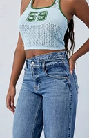 PacSun Eco Medium Indigo Asymmetrical Wide Leg Jeans